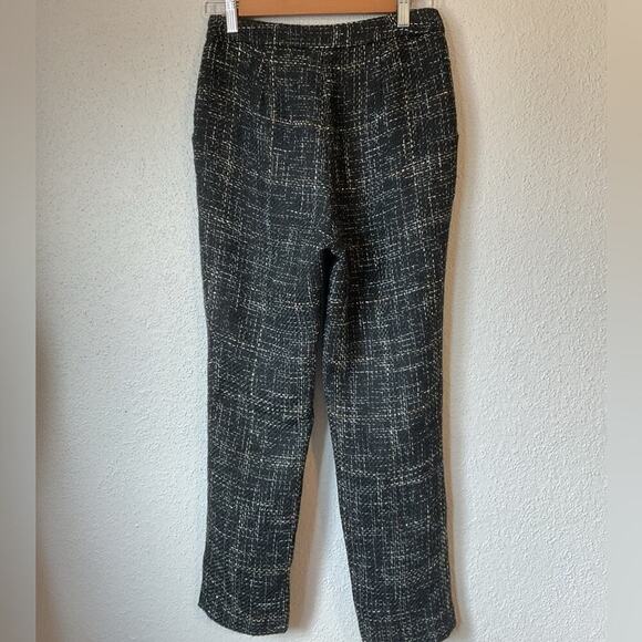 NWT L’agence Logan Tweed Trousers Size 2 Black Gold - Picture 5 of 9